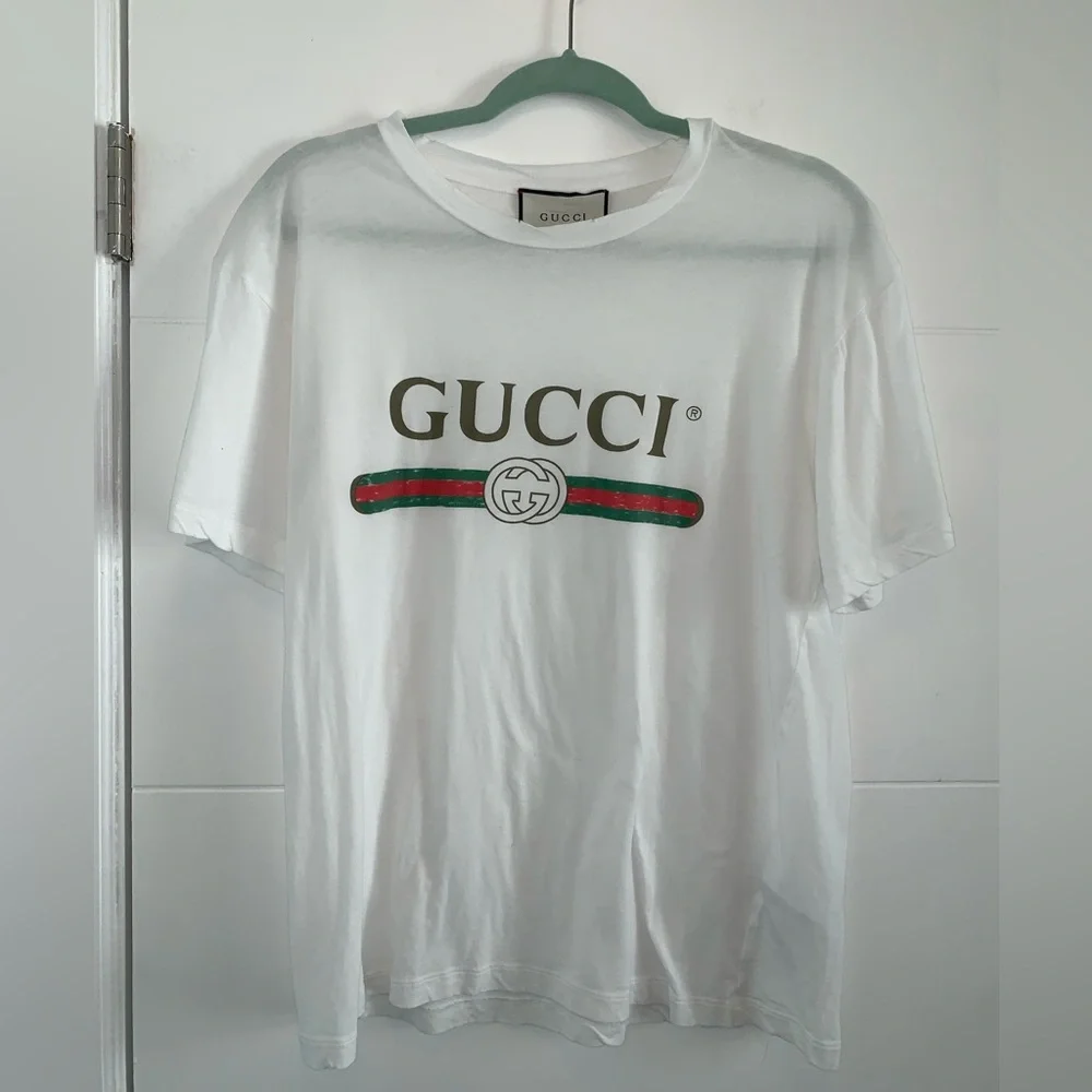 AUTHENTIC Gucci Men's Logo T-shirt White XS